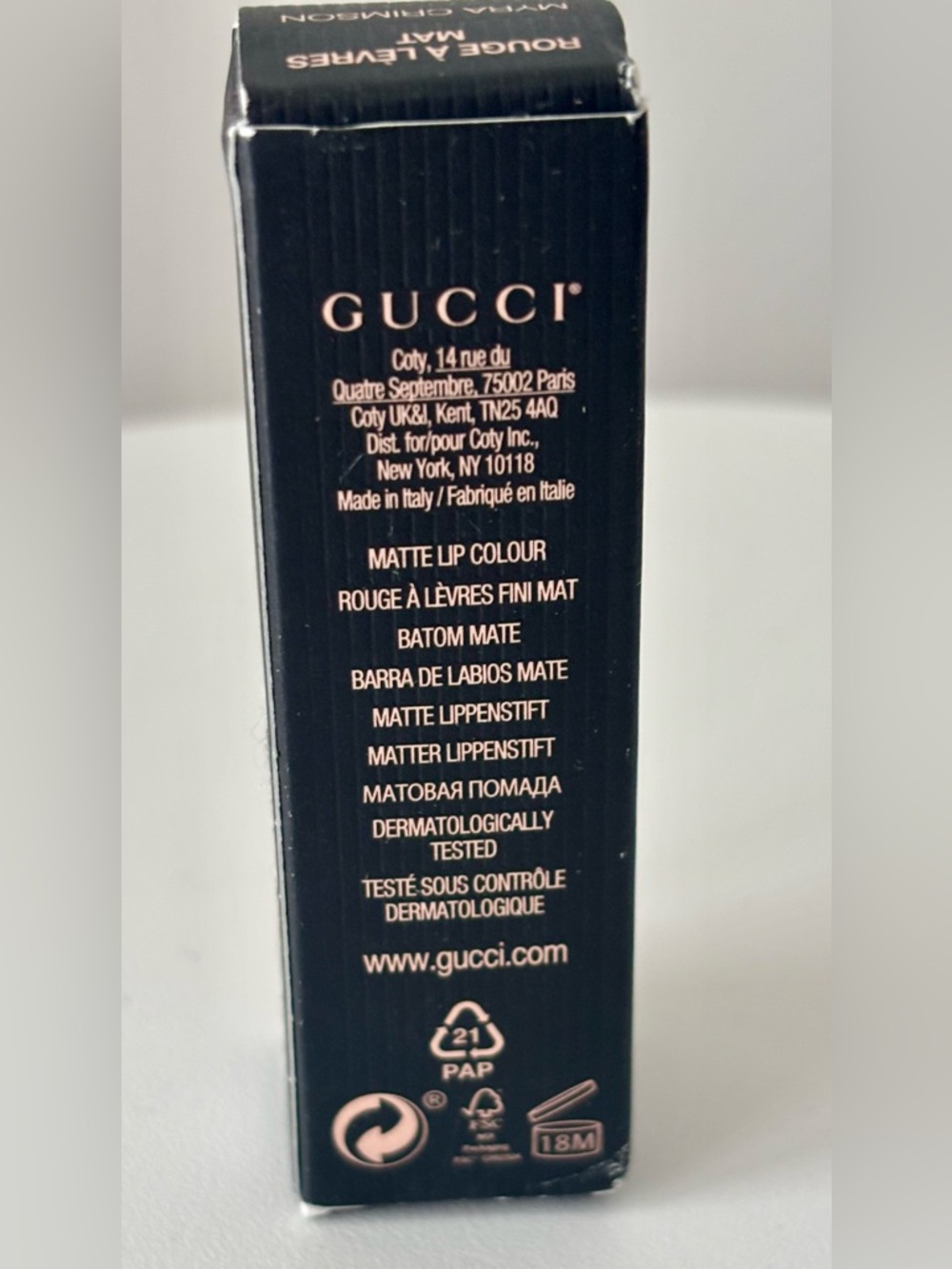GUCCI Rouge A Levres Matte Lipstick -Myra Crimson 504 - - Picture 5 of 6